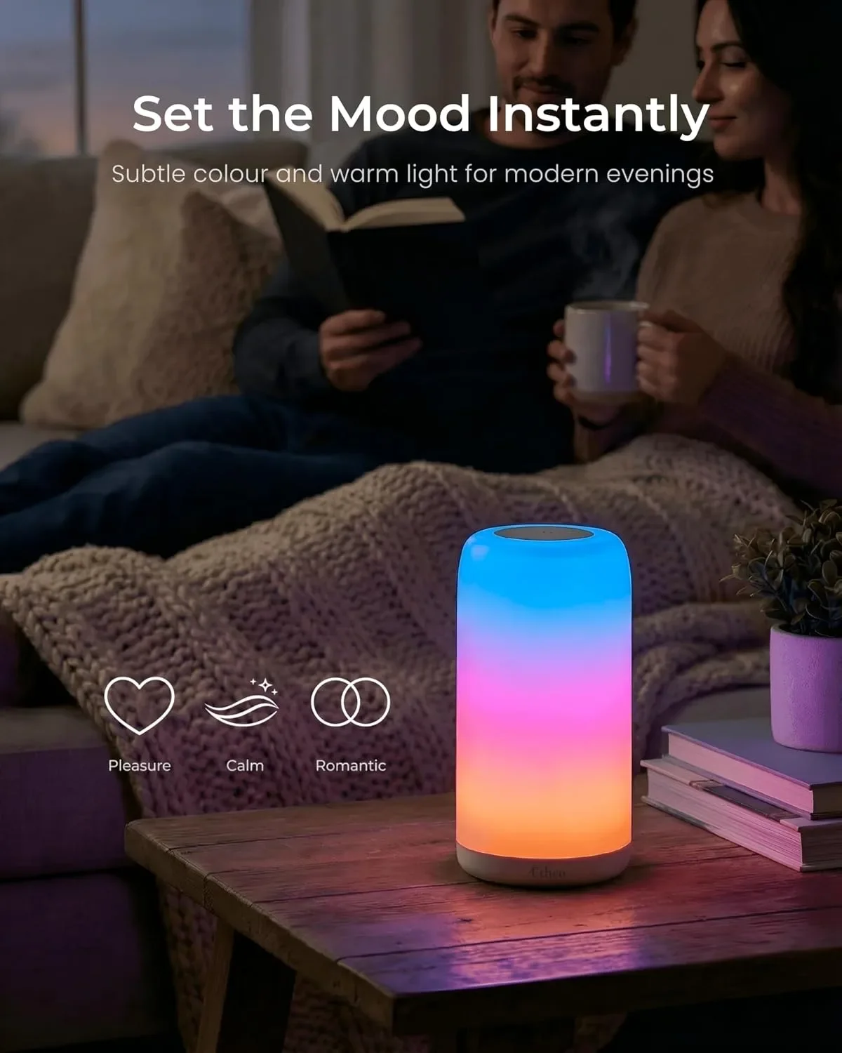 Aetheo Aura Смарт LED нощна лампа с RGB, Wi-Fi, Alexa и Google Home — снимка 2