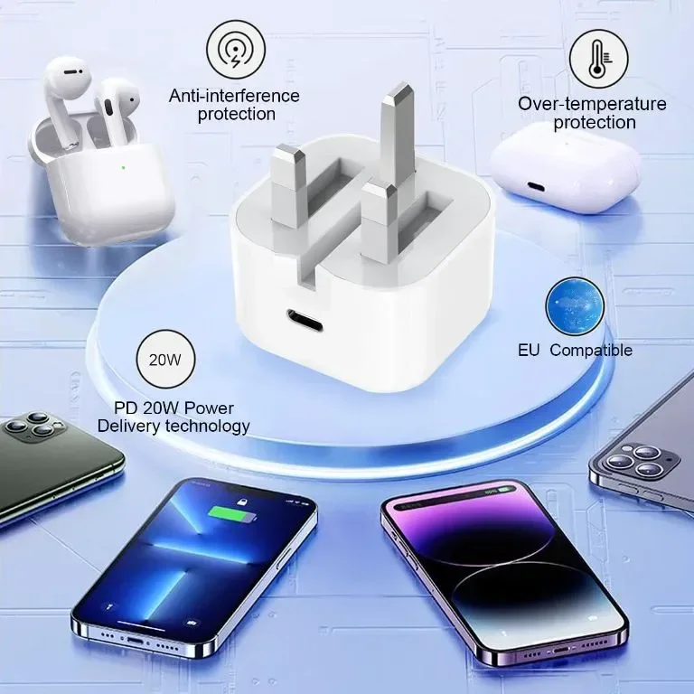 USB C щепсел, бързо зарядно устройство, 20W Type C PD адаптер (без кабел) — снимка 3