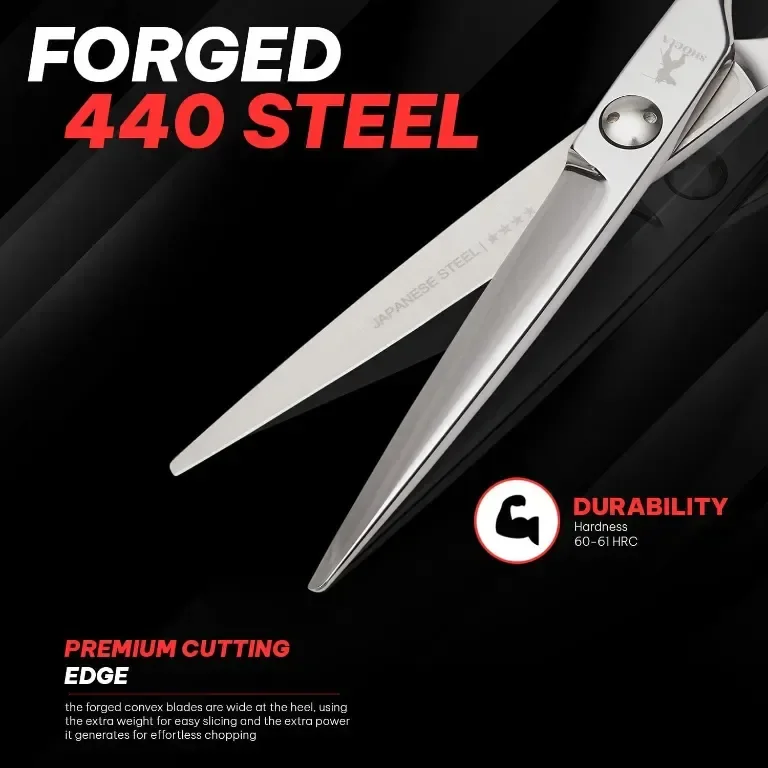 Японска стоманена ножица Shogun Ergo Premium 440C - Професионална фризьорска ножица, 5 инча — снимка 5