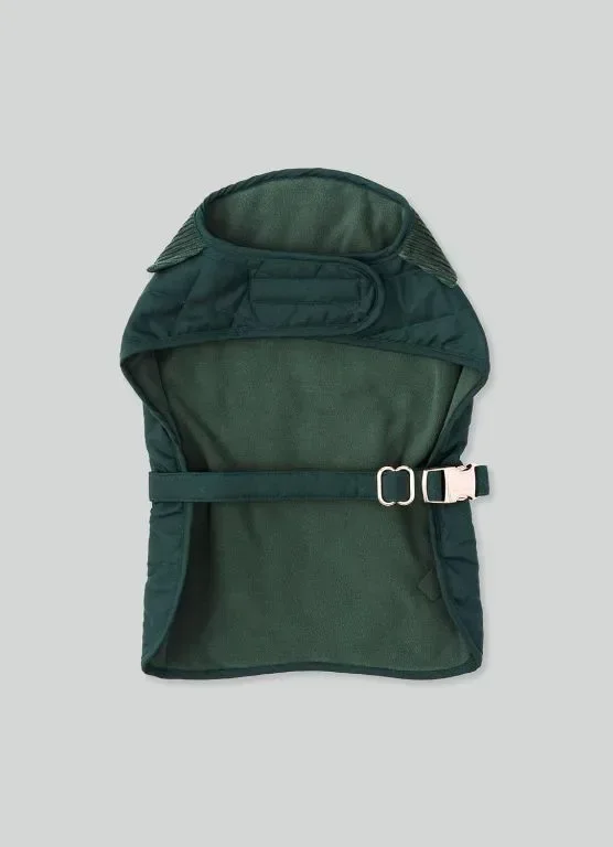 HUGO & HUDSON x HACKETT Капитонирано яке за кучета, зимно палто с кадифена яка, горско зелено M 40 — снимка 4