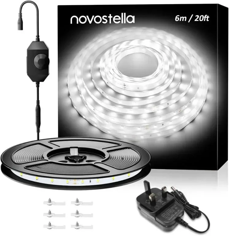 NOVOSTELLA Бяла LED лента, 12м 6000K Димируема LED лента, 336/672 LED, 24V