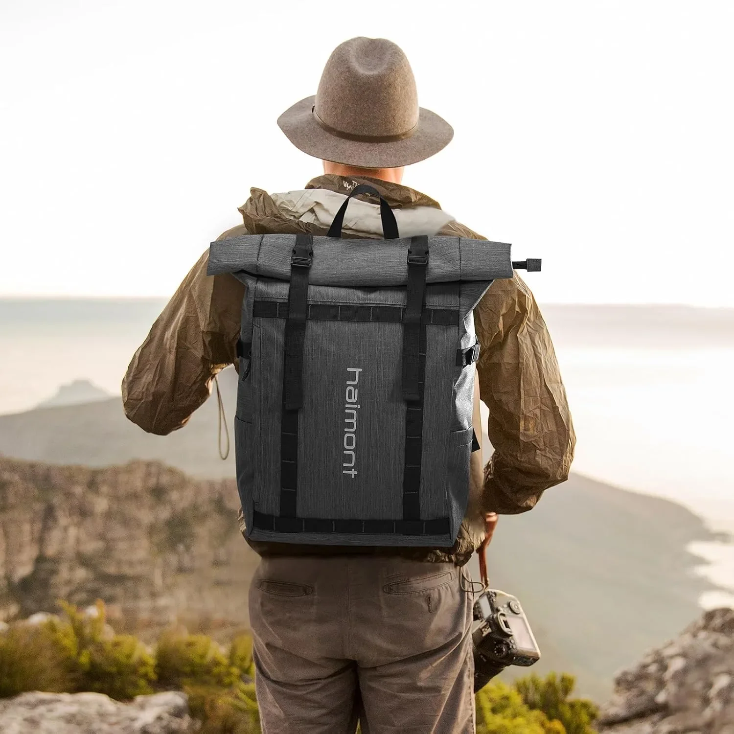 Раница Haimont Rolltop 20–30L, водоустойчива, с отделение за лаптоп, туристическа/ежедневна — снимка 7
