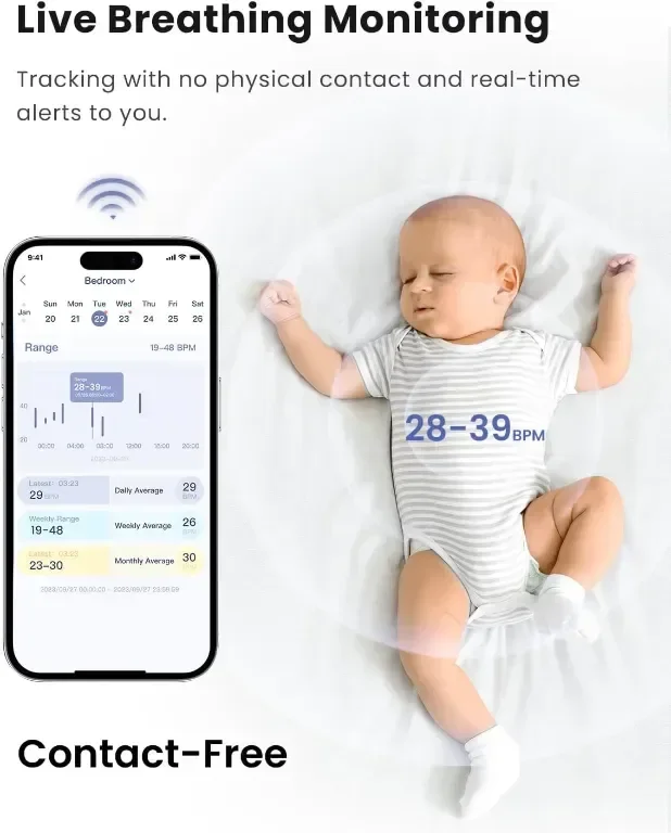 BOOPOO Smart Baby Monitor 2K, нощно виждане,откриване на плач,2.4/5GHz — снимка 2