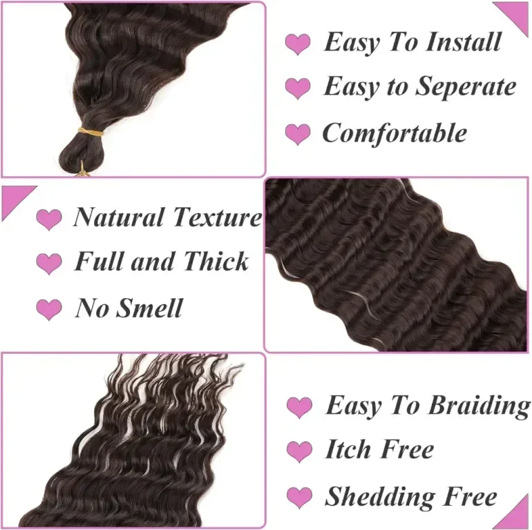 Тъмнокафява сплетена коса Samtress Ocean Wave Twist, 76 см, 7 пакета, цвят - #4 — снимка 2