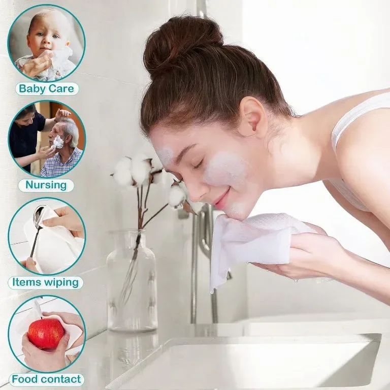 Fittoway XL кърпи за лице за еднократна употреба, съхранявани с луксозна бамбукова кутия — снимка 2