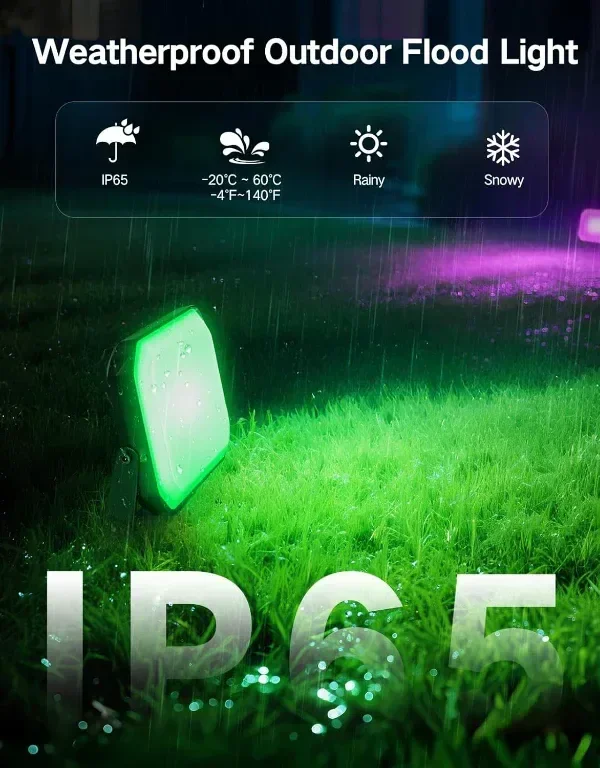 OUTON V2 Смарт външни LED прожектори RGBAICW, приложение и дистанционно, 4 броя, IP65 — снимка 4