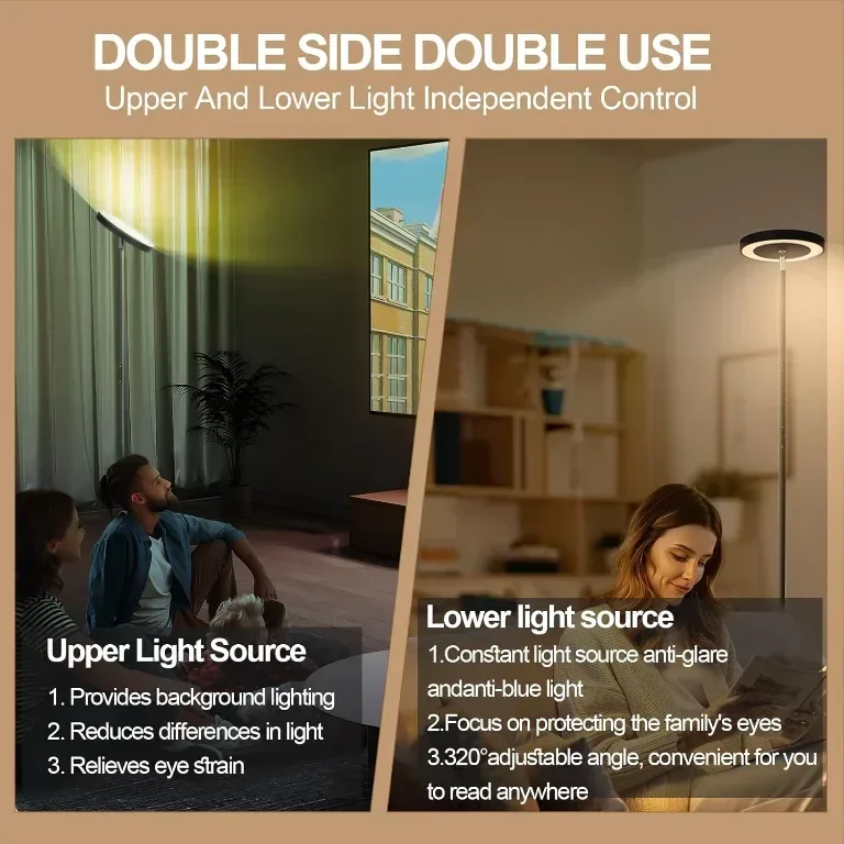 LED подова лампа YOPSTAR, 36W/3600LM, модерна висока стояща лампа, дистанционно — снимка 4