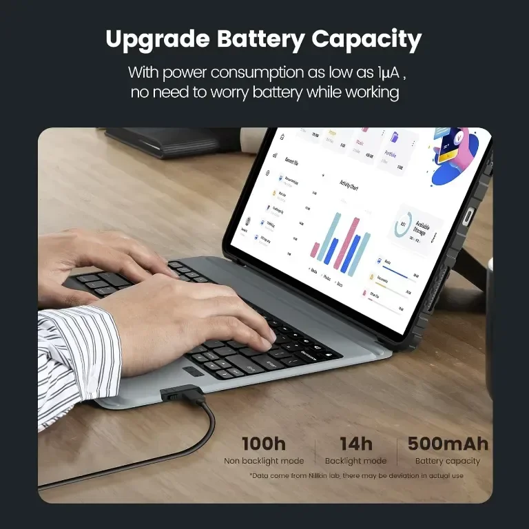 Калъф с клавиатура Nillkin за iPad Air 13 инча M2 2024, iPad Pro 12.9 — снимка 8