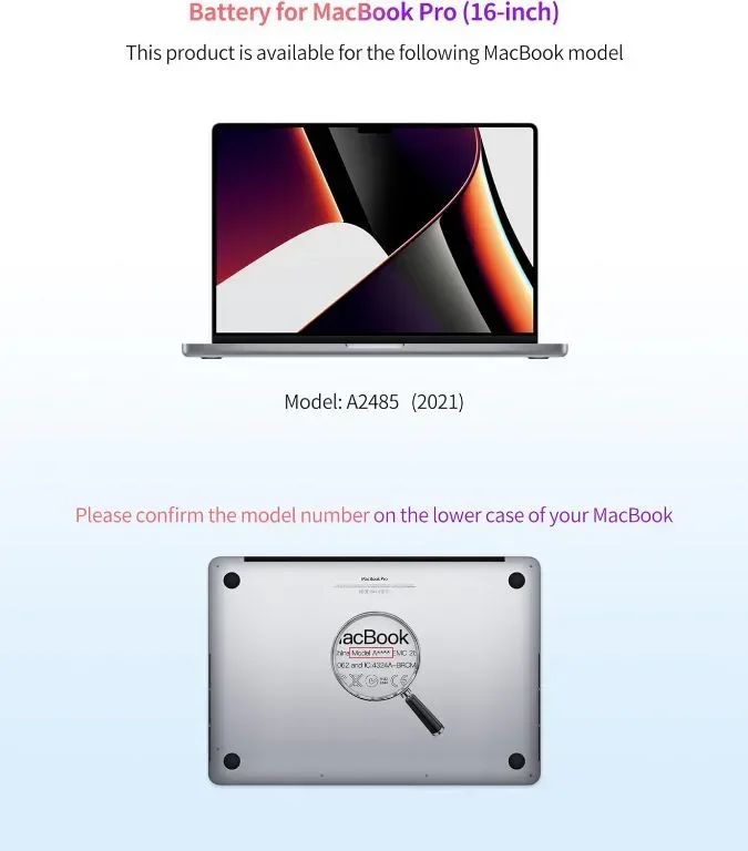 ASMARK Macbook Pro 16-инчов A2485 батерия за AA2527 батерия — снимка 2