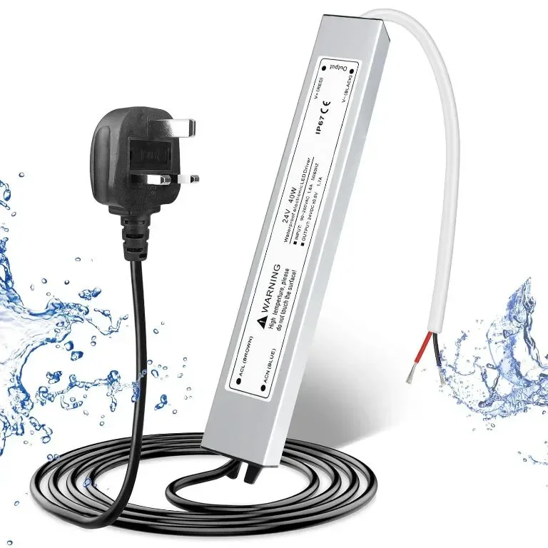 LightingWill 24V 1.66A 40W захранване IP67, външен водоустойчив, AC 240V към DC 24V трансформатор