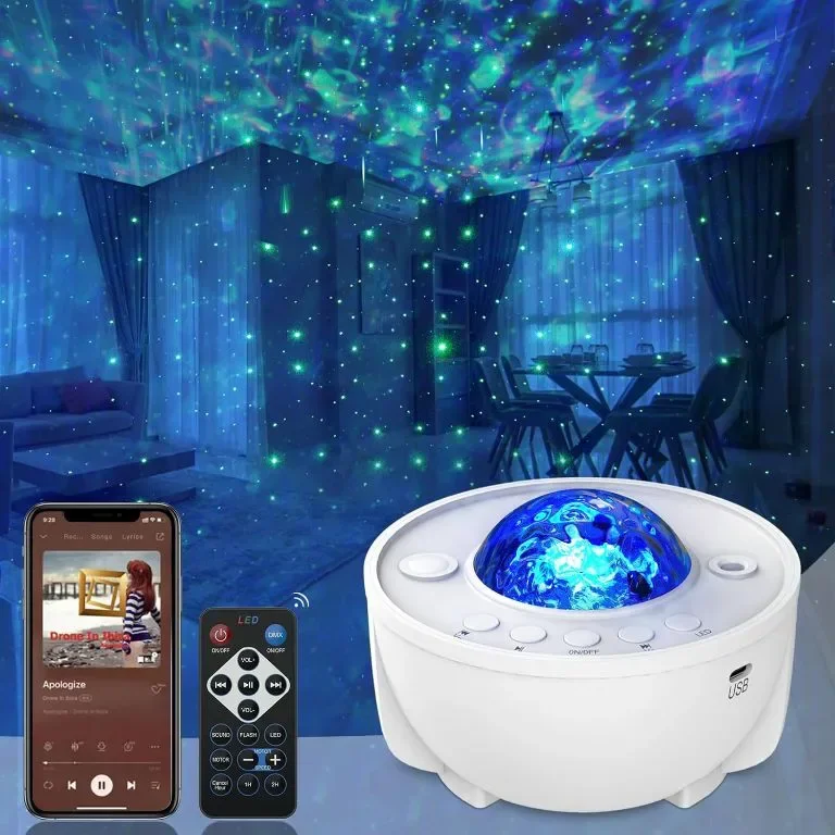 Mycket Звезден LED проектор музикална нощна светлина океански вълни, Bluetooth, дистанционно