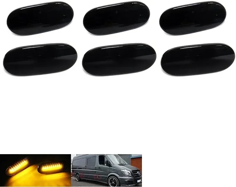 RZG 6x Странични габаритни LED светлини с черни опушени лещи, за MB Sprinter