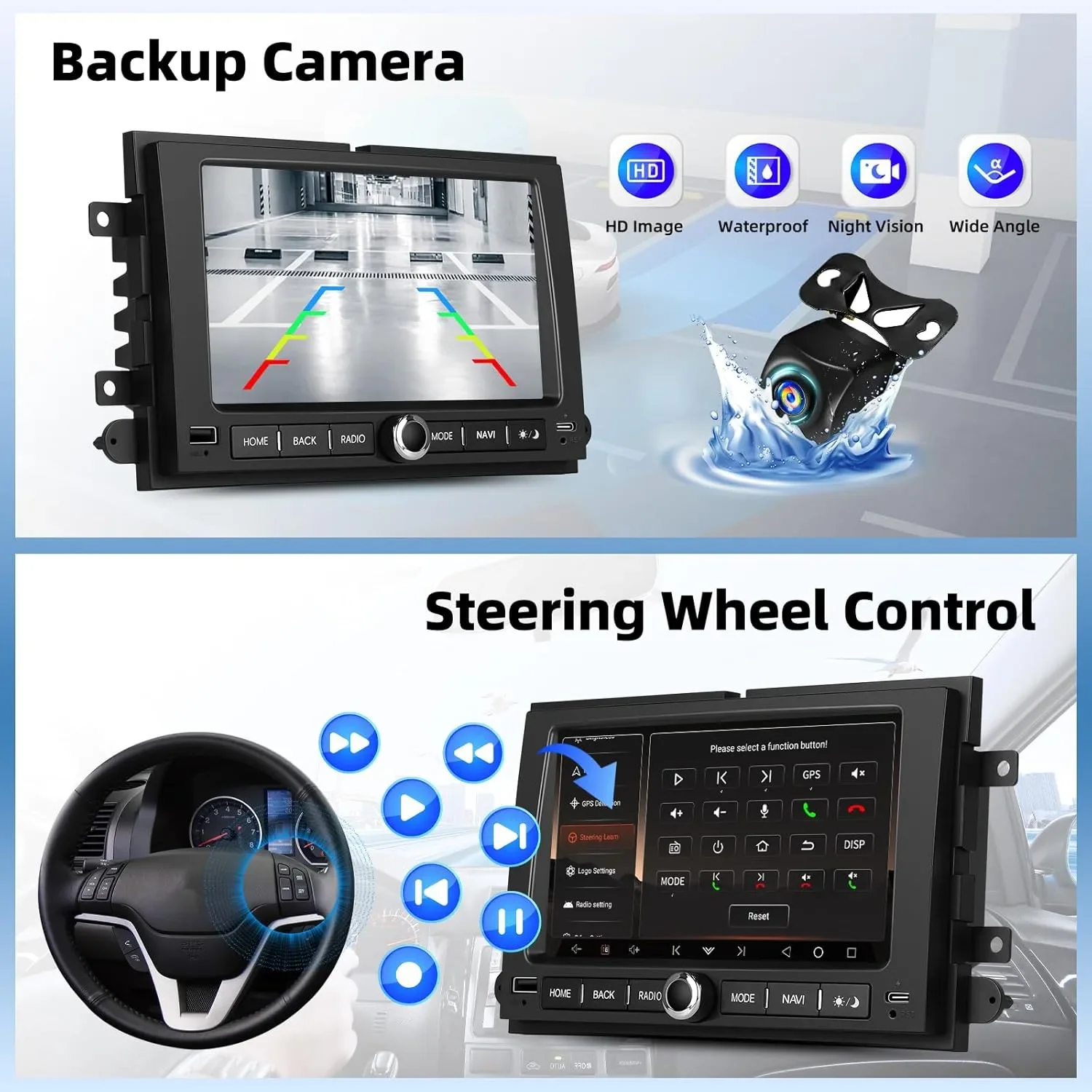 CAMECHO Android 13 автомобилна мултимедия (1G+32G) за Ford F150/F250, CarPlay/Android Auto — снимка 5