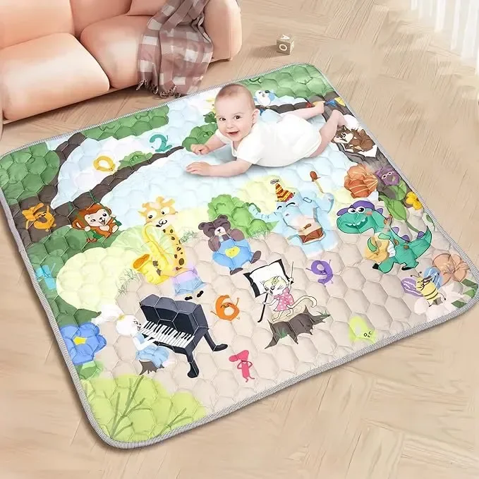 Бебешка подложка за игра Funsland за под - сгъваема водоустойчива голяма 127 * 127 см