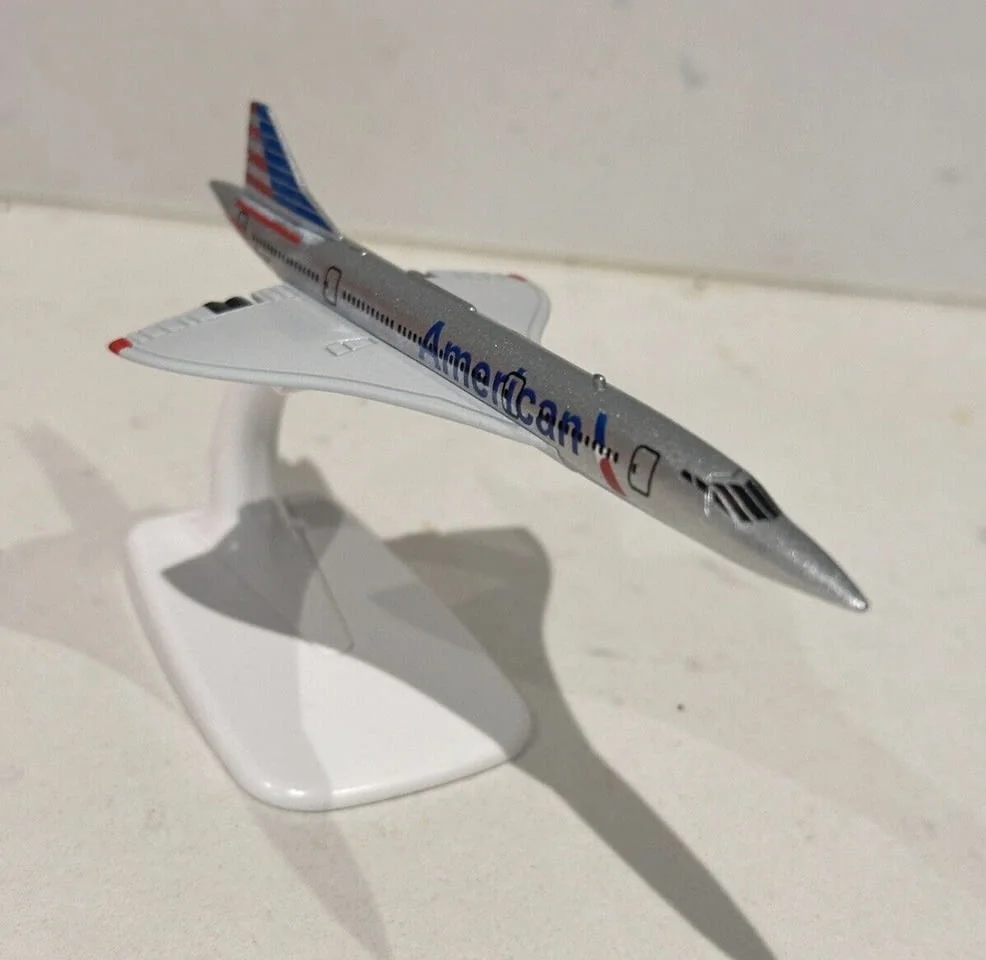 Конкорд самолет модел макет метален American полет небе класа Concorde — снимка 3
