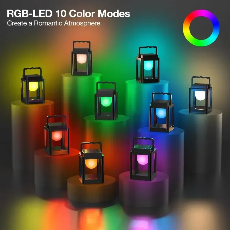 Collasis соларен фенер, 3 нива на яркост, 10 RGB, 4800mAh, IP54 — снимка 3