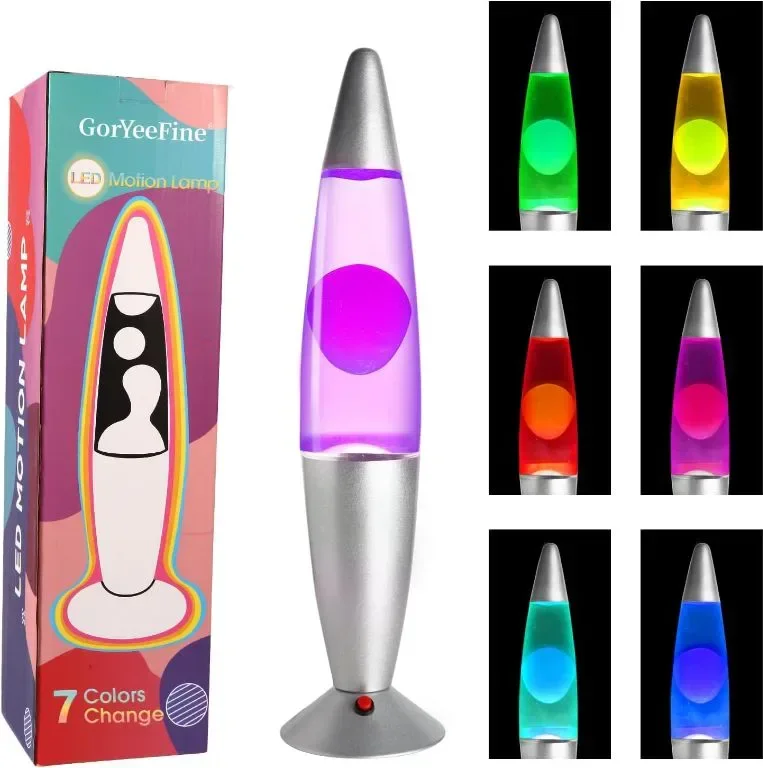 GorYeeFine 40,6 см LED лава лампа, 7 променящи се цвята — снимка 2