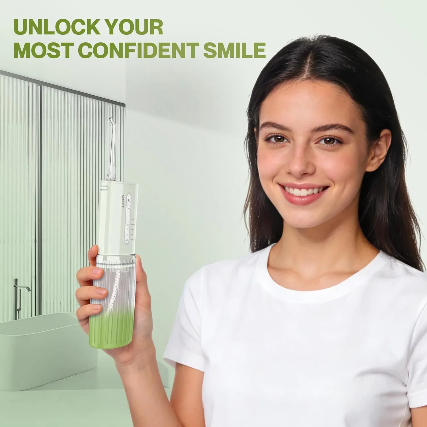 OOZZ Travel Water Flosser — преносим зъбен душ система за зъби с 6 накрайника и IPX8 — снимка 4