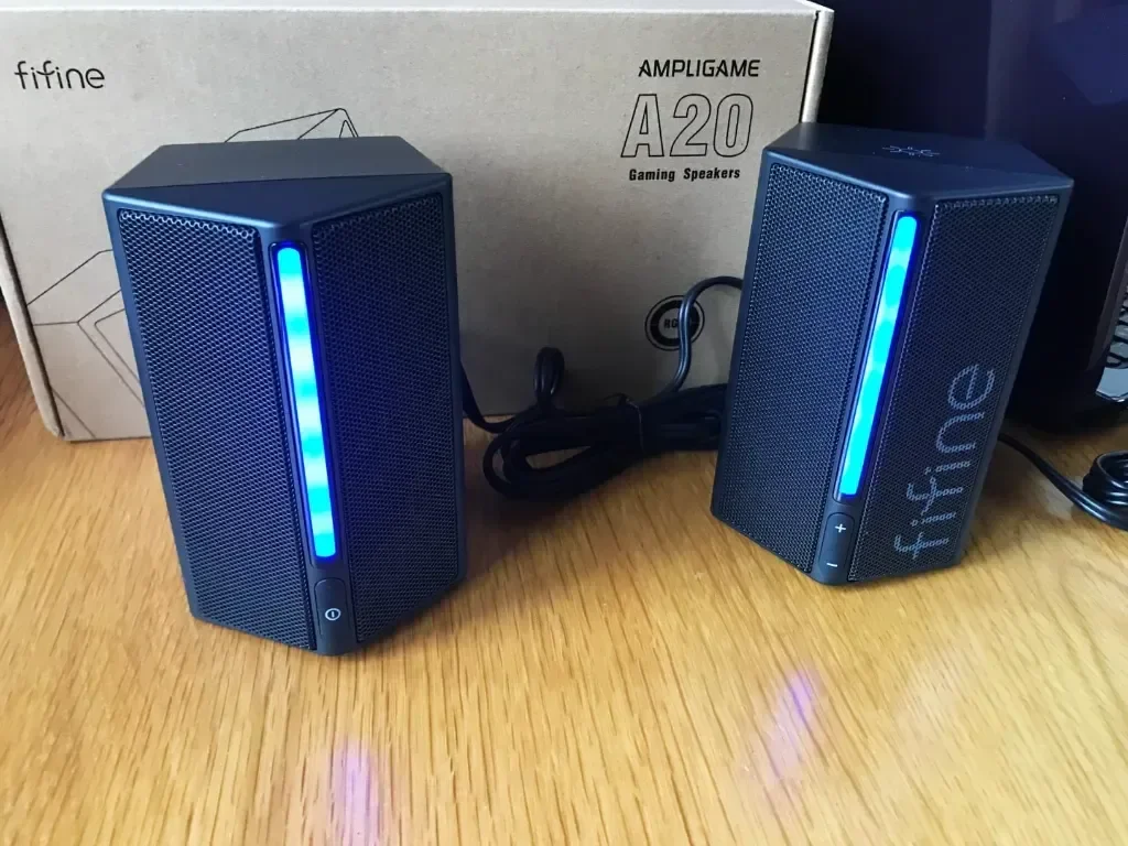 FIFINE RGB високоговорители за игри, кабелни, USB, с 3,5 mm Aux аудио кабел, Ampligame A20 — снимка 9