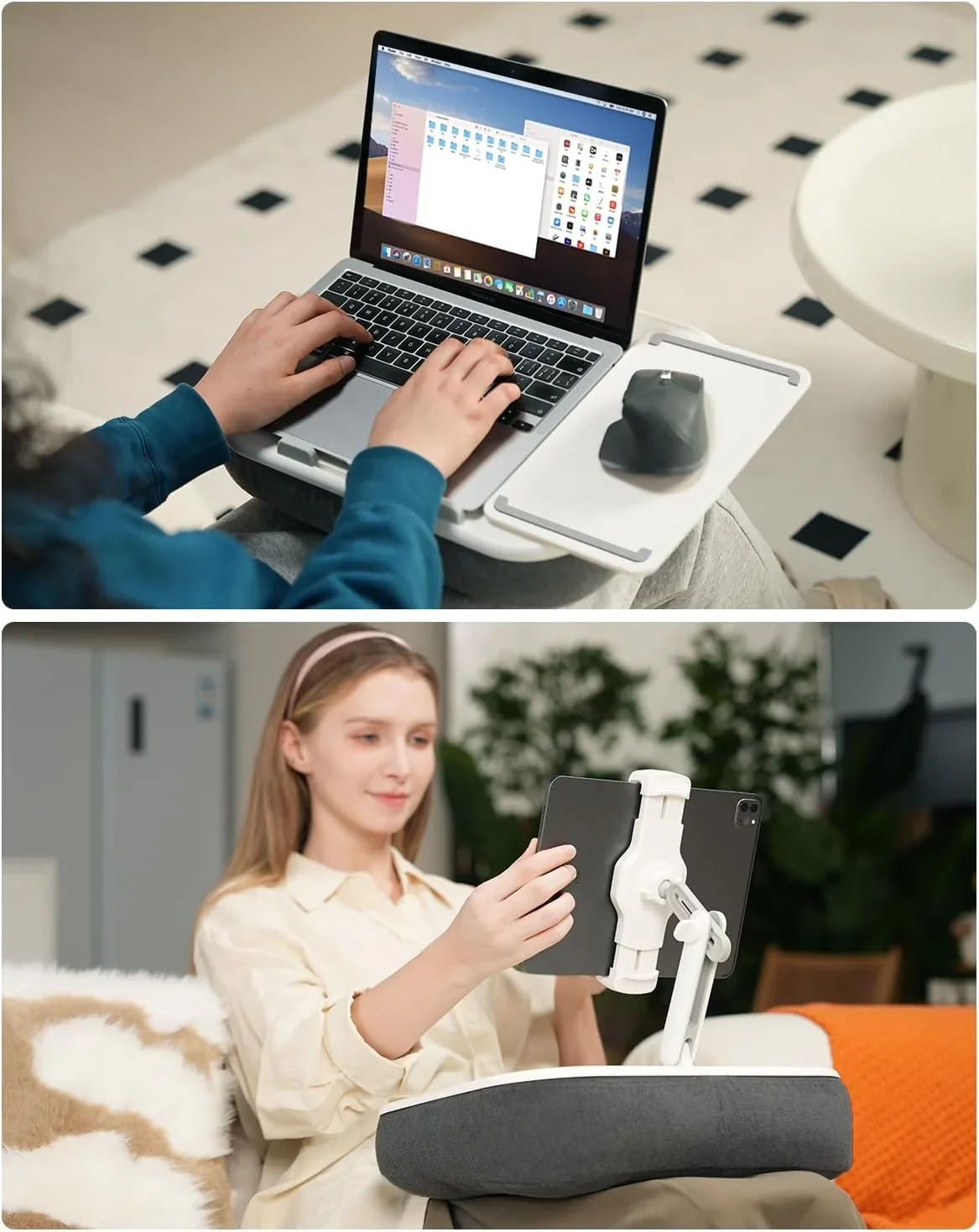 Поставка за таблет/телефон и лаптоп Viozon, 4.7–13″ и 10–15″, силиконови антихлъзгащи елементи — снимка 2