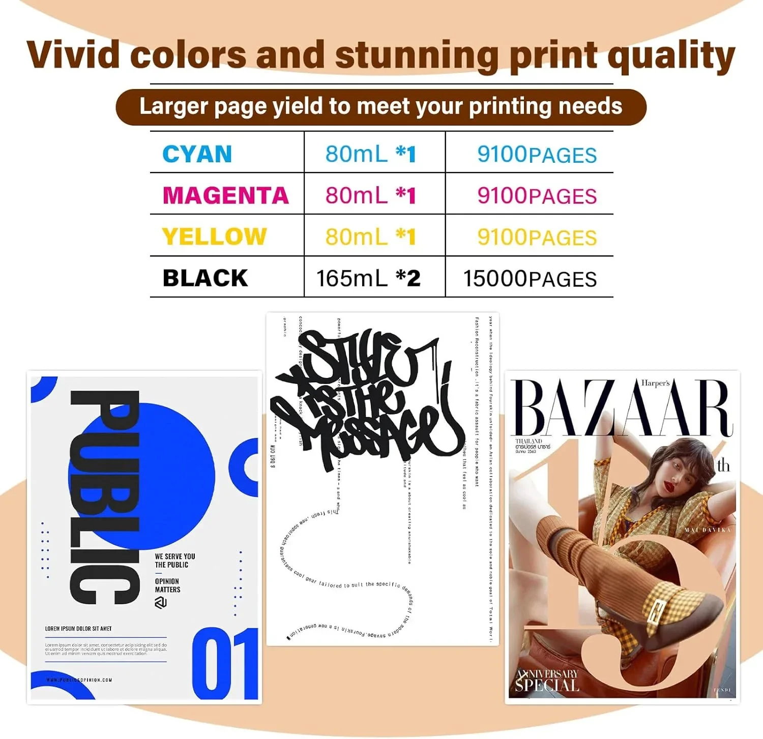 Комплект мастила 31 + 32XL (CMY 80 ml и Black 165 ml x2) за HP Smart Tank / DeskJet – SibliPlus+ — снимка 2