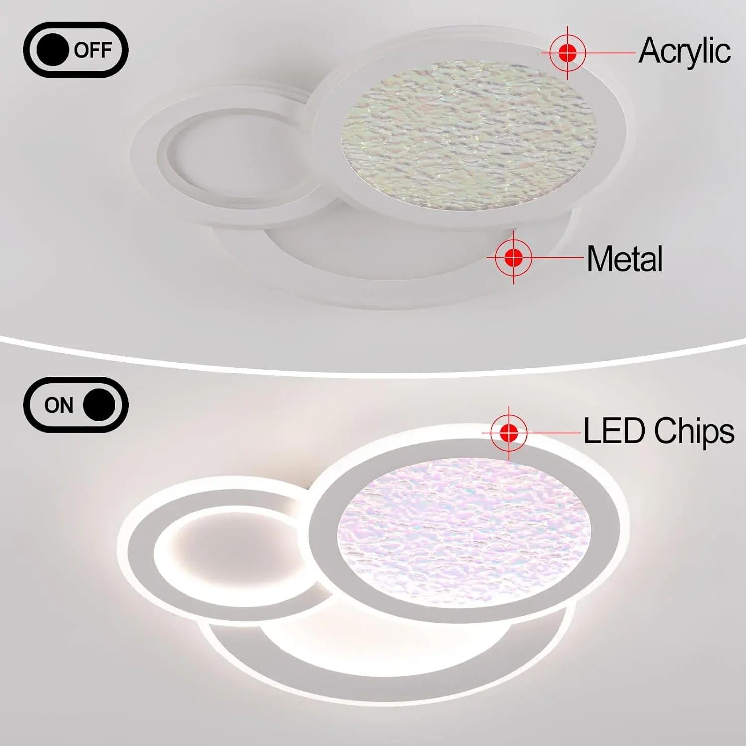 LED Смарт полилей за таван с дистанционно и димиране, 88W, за дневна и спалня — снимка 2
