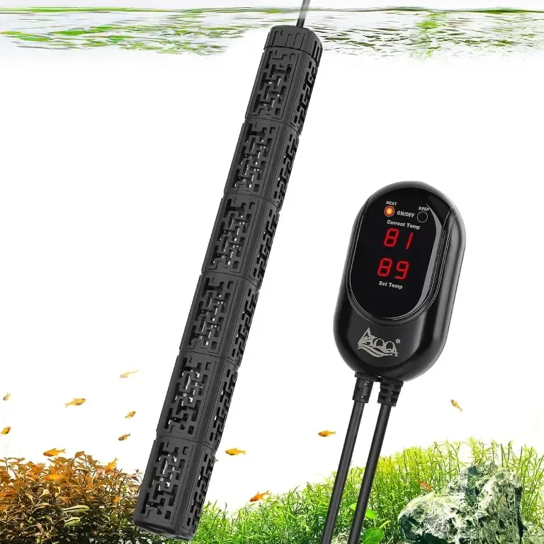 Нагревател за аквариум AQQA, 800w, външен контролер, бързо нагряване, защита от прегряване,450-830 л