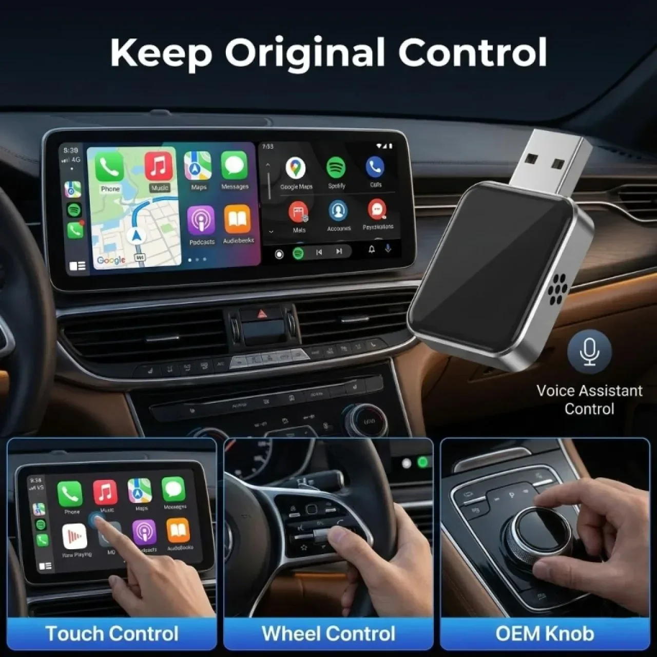 Безжичен Carplay адаптер, подходящ за почти всички автомобили с Carplay — снимка 2