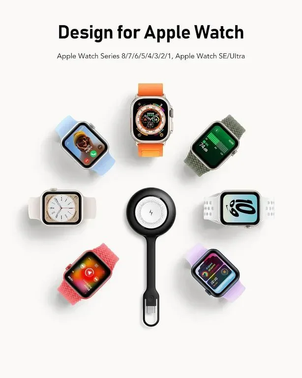 WeeFacny Преносимо зарядно за Apple Watch 1200mAh, безжично — снимка 6
