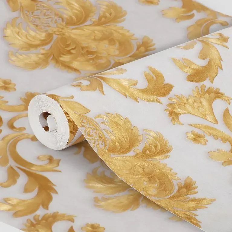 mosegor Gold Damask Ретро релефен нетъкан тапет за декорация, 0,53 x 10 M — снимка 3
