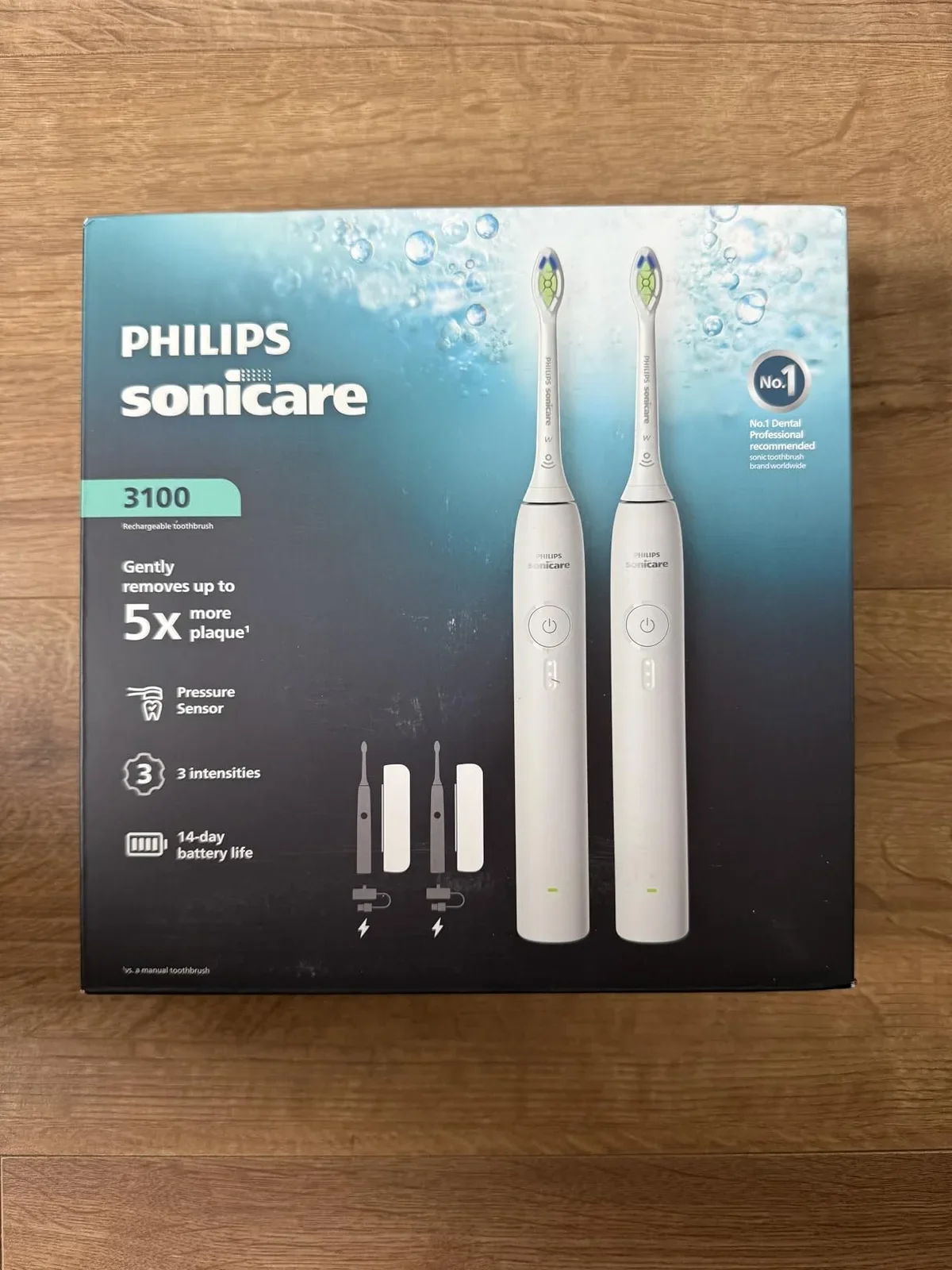 Philips Sonicare 3100 електрическа четка за зъби 2 броя HX4072/41, с 2 поставки за зареждане — снимка 10