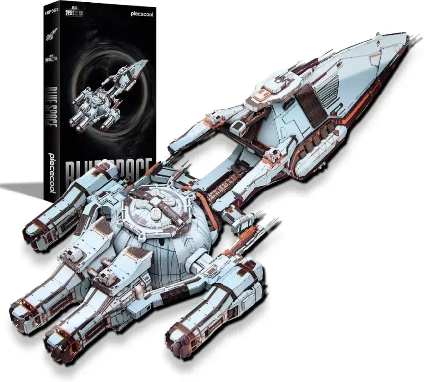 Piececool 3D пъзел метален син космически боен кораб, 259 части