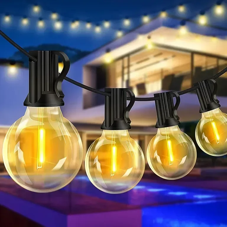 Rovnoes Външни струнни светлини 7,6 метра, 12+1 G40 LED крушки, IP 64