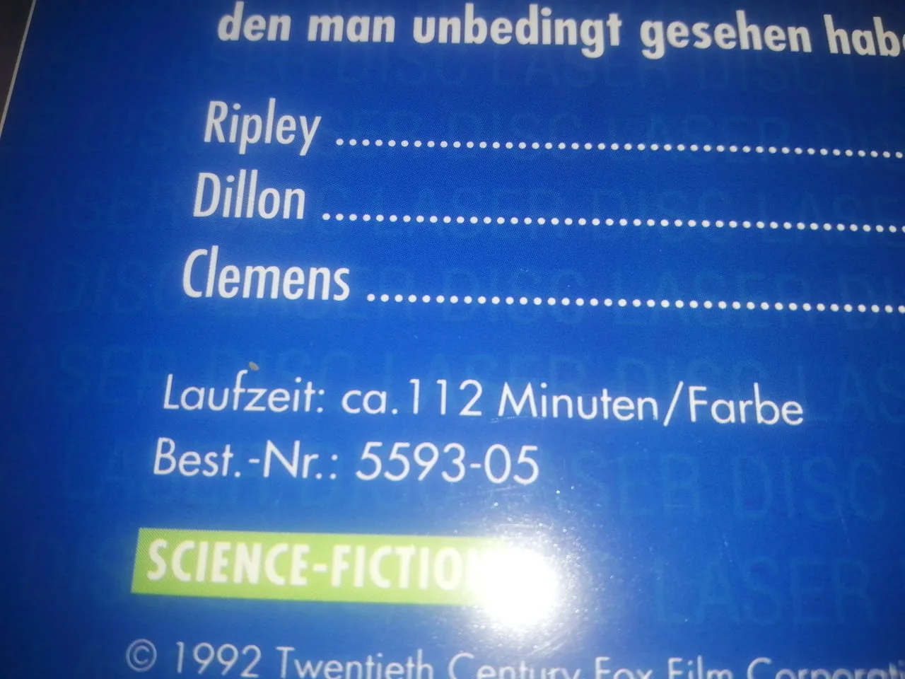 ALIEN 3 PAL Deutsch Laserdisc — снимка 4