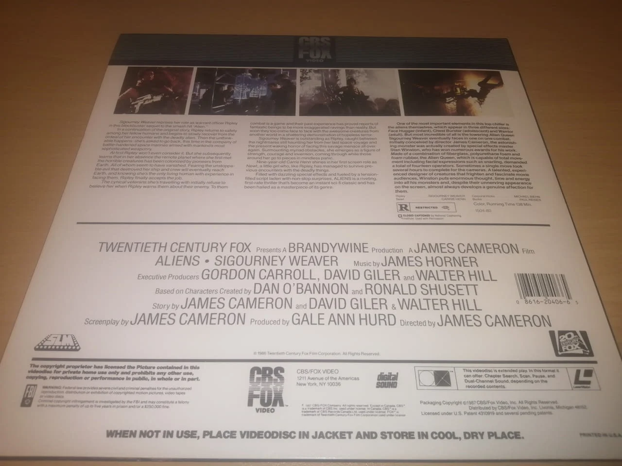 Aliens Stereo Extended Play Laserdisc — снимка 2