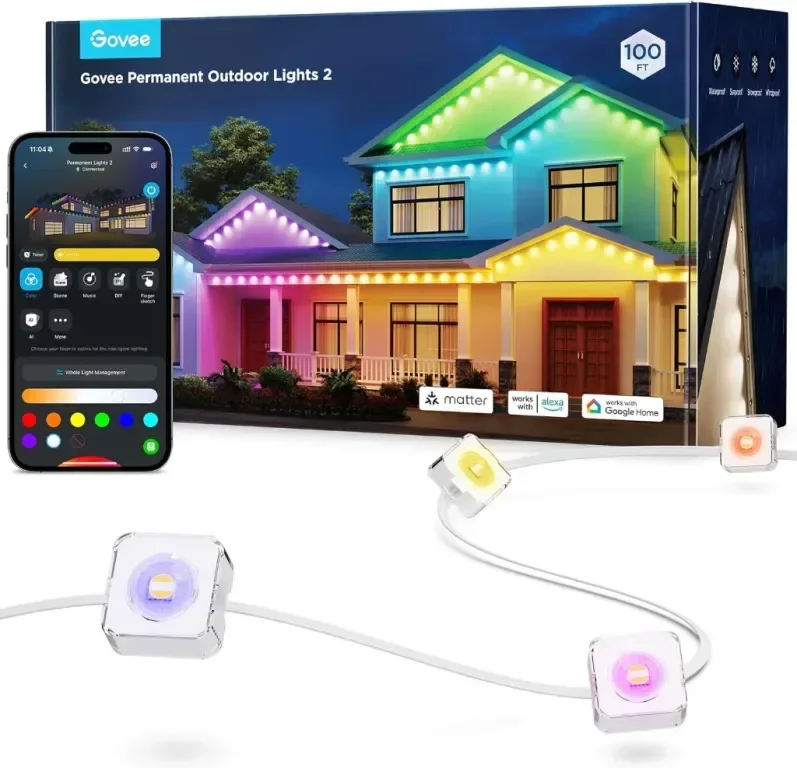Перманентни външни осветителни тела Govee 2, 30 м RGBIC, 72 LED, IP67 — снимка 2