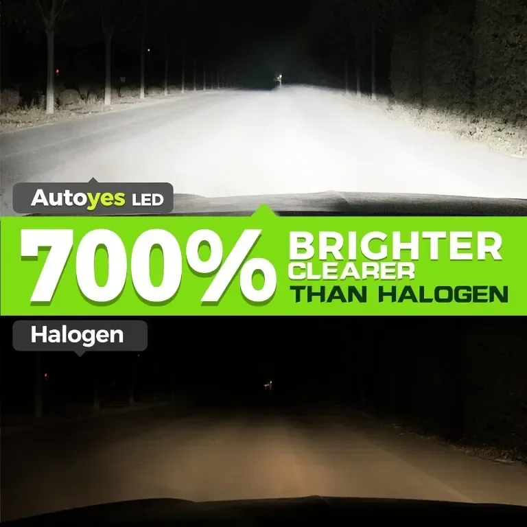 Autoyes H7 H15 LED крушка за фарове, 22000LM 6500K, размер 1:1, Plug and Play, 4 броя — снимка 3