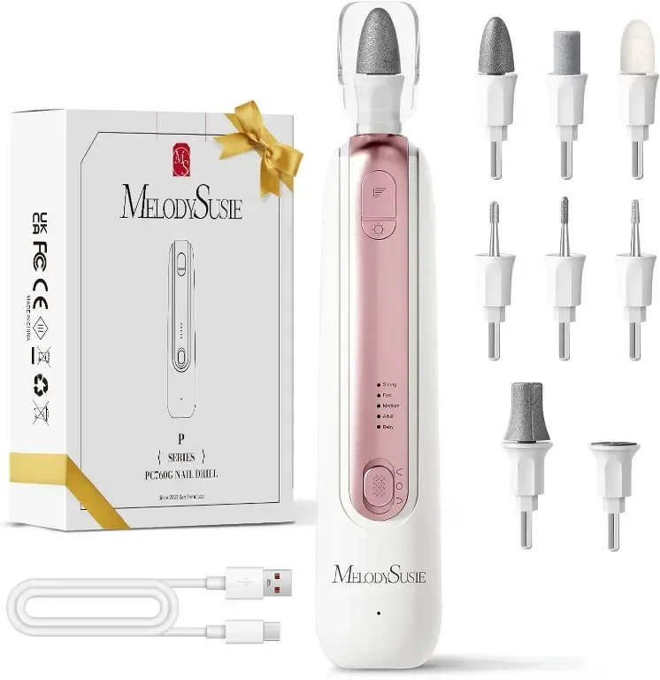 Електрически комплекти за маникюр и педикюр Melodysusie с 8 накрайника PC760G,преносим,акумулаторен