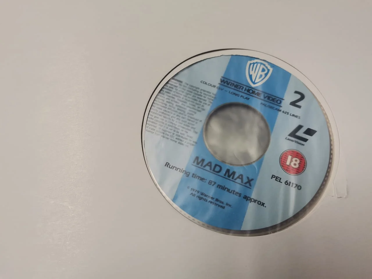 Mad Max 1 Laserdisc - Mel Gibson