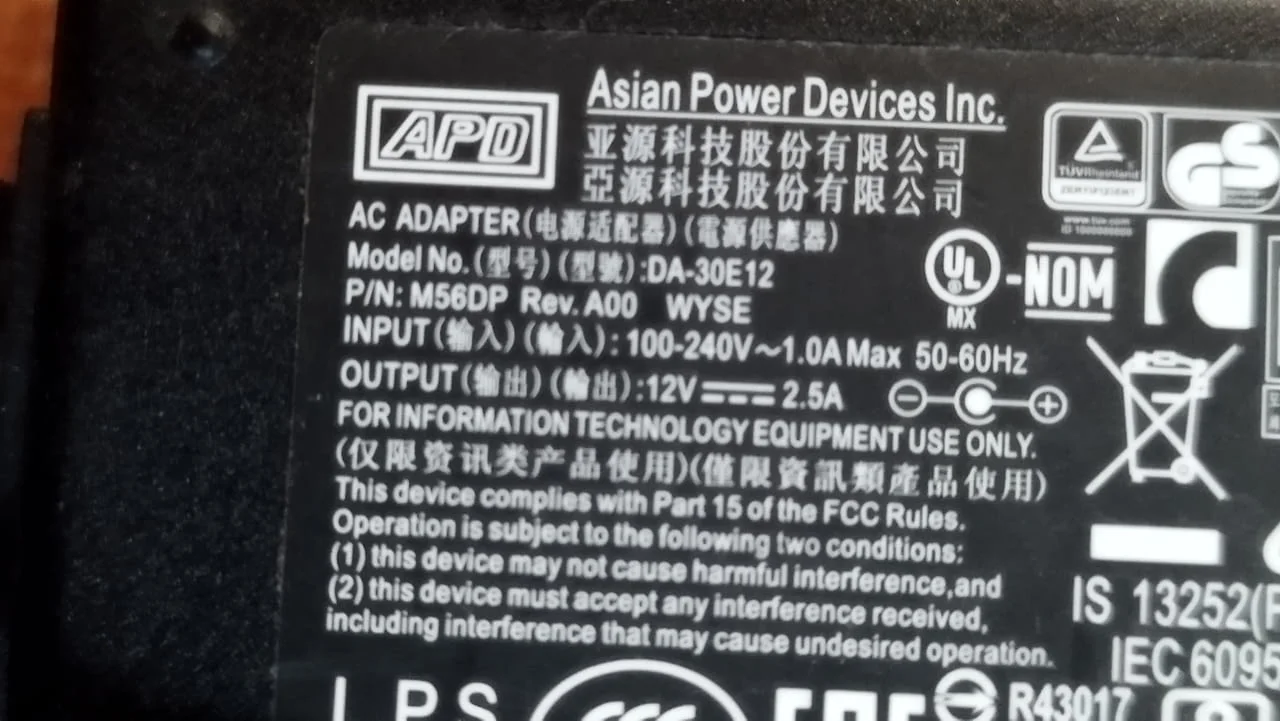 Адаптер захранващ Asian Power Devices (APD) - DA-30E12