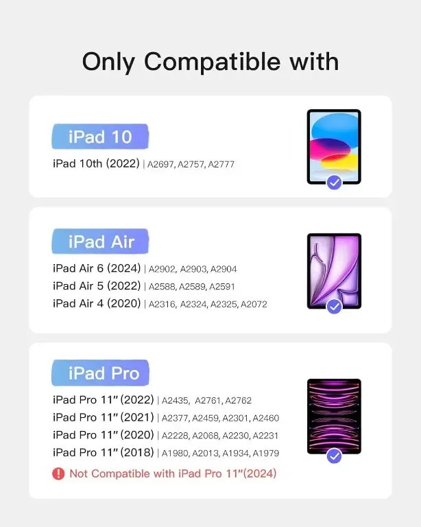Калъф с клавиатура Inateck iPad 10th Gen 2022 10,9 инча, iPad Air 6 2024 11 инча/Air 5/4 Gen — снимка 2