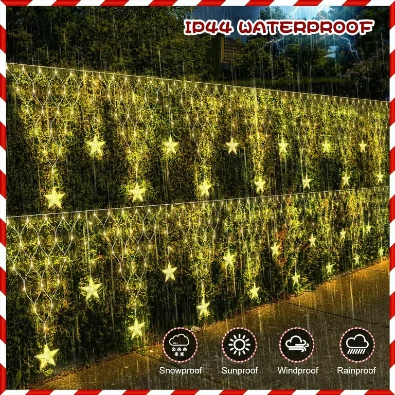 Коледни лампички CORST 4 метра, 196 LED, 5 метра кабел — снимка 4