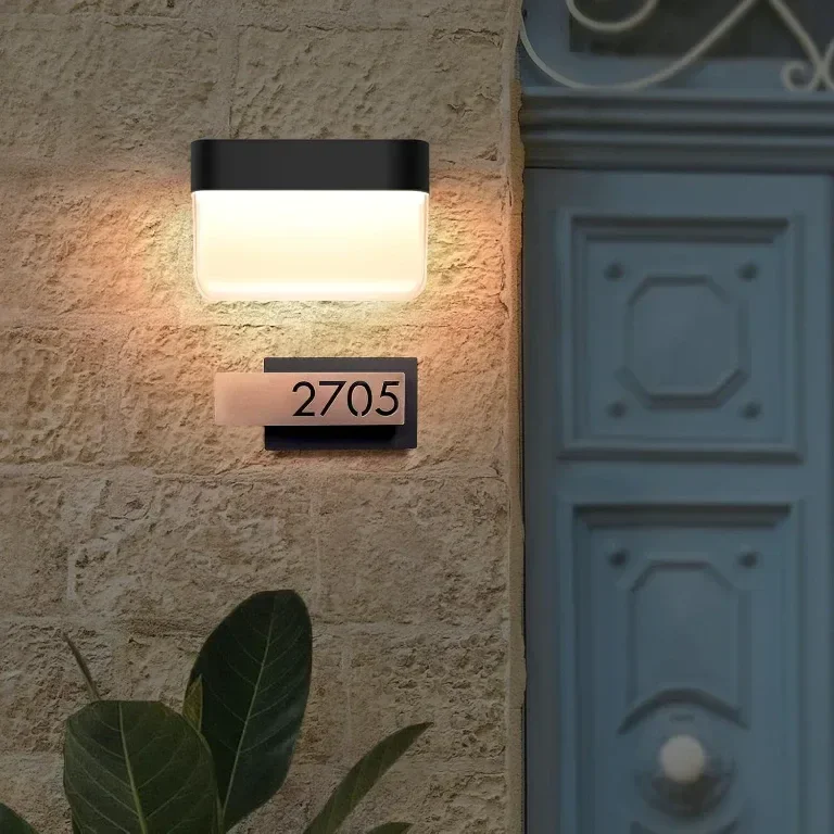 FUDESY LED модерна стенна лампа, външна IP65, 12W, 350LM, 3000K топло бяло