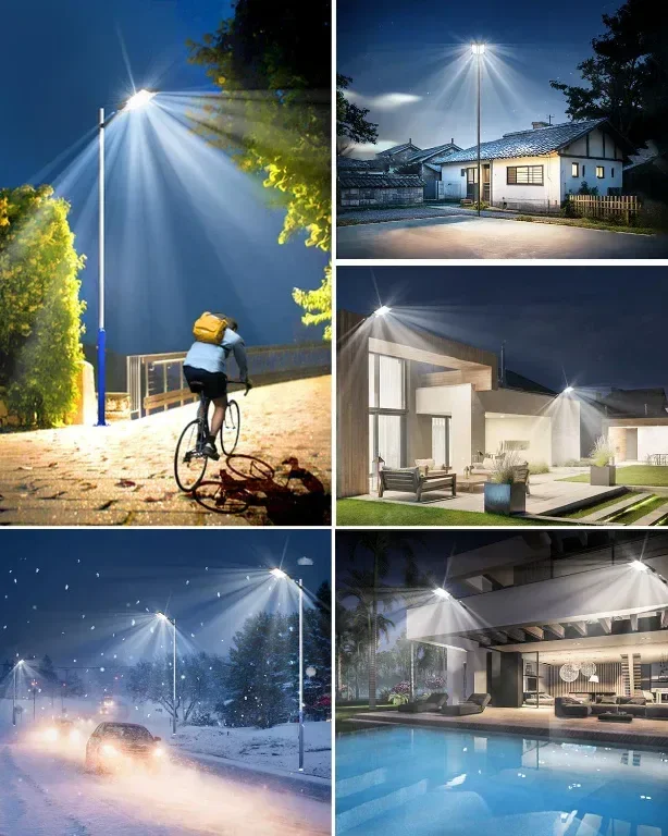 Worshow Соларна улична лампа 1000W, сензор за движение - 864LED 6500K, дистанционно, IP65 — снимка 6