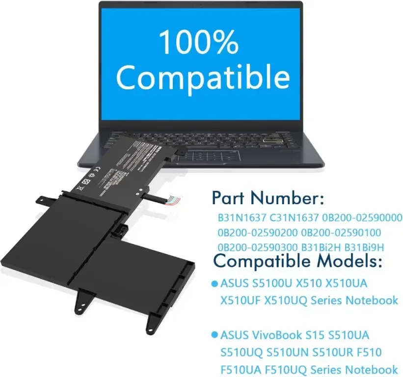 BRTONG B31N1637 C31N1637 Батерия за лаптоп ASUS — снимка 5