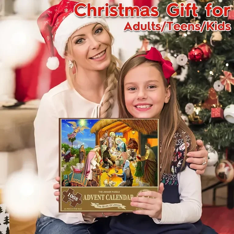 Пъзел Advent Calendar 2024, 24 секции - 1008 части Пъзел Обратно броене до Коледа — снимка 6