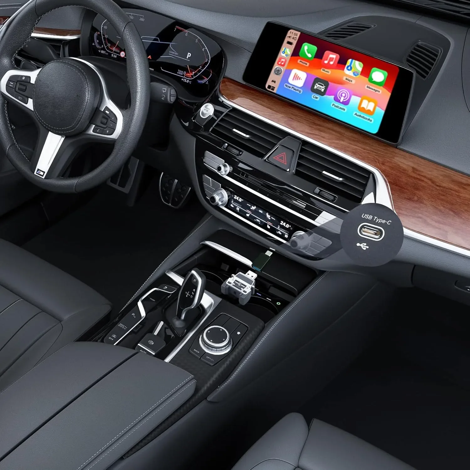 Безжичен CarPlay адаптер за iPhone (plug & play) – превръщане на кабелен CarPlay в безжичен — снимка 6