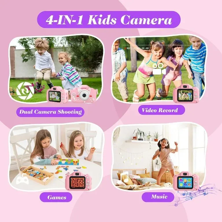 Цифрова камера Envyvip за деца 3-8 години, HD 1080P, 32GB SD карта — снимка 4