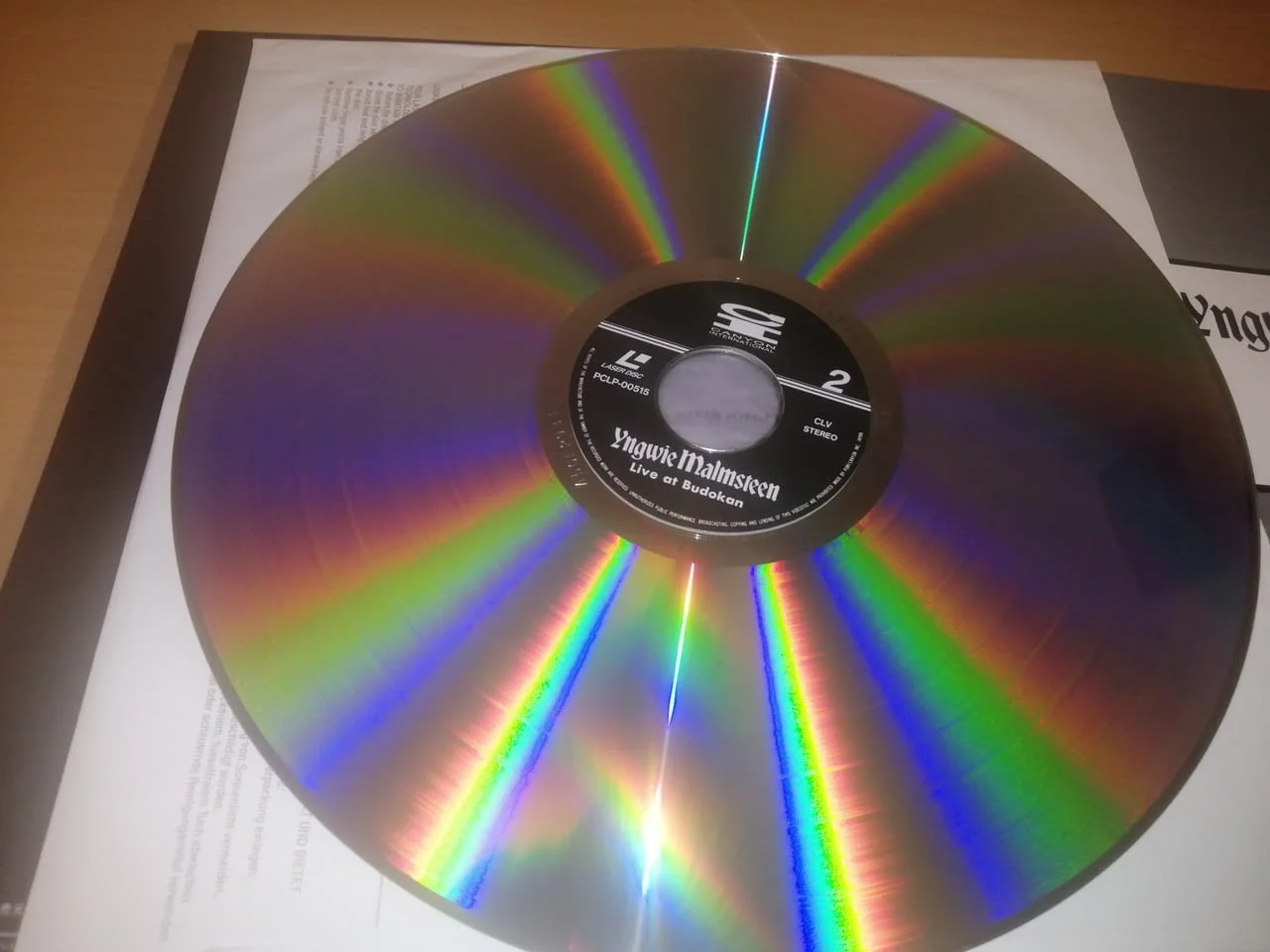 Yngwie Malmsteen Live At Budokan Japan LD Laserdisc PCLP-00515 — снимка 6
