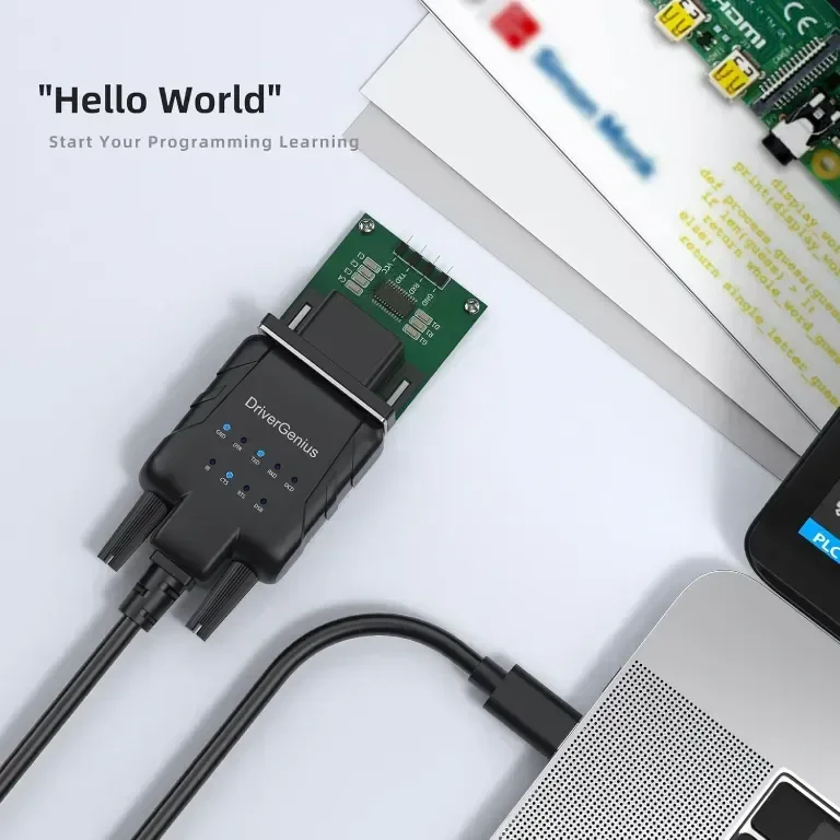 DriverGenius USB232A-E-C | USB-C към сериен/RS232 (DB9) адаптер,Windows 11,macOS 15 (пакет от 2 бр) — снимка 6